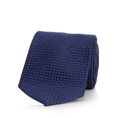 J by Jasper Conran Navy jacquard pattern pure silk tie